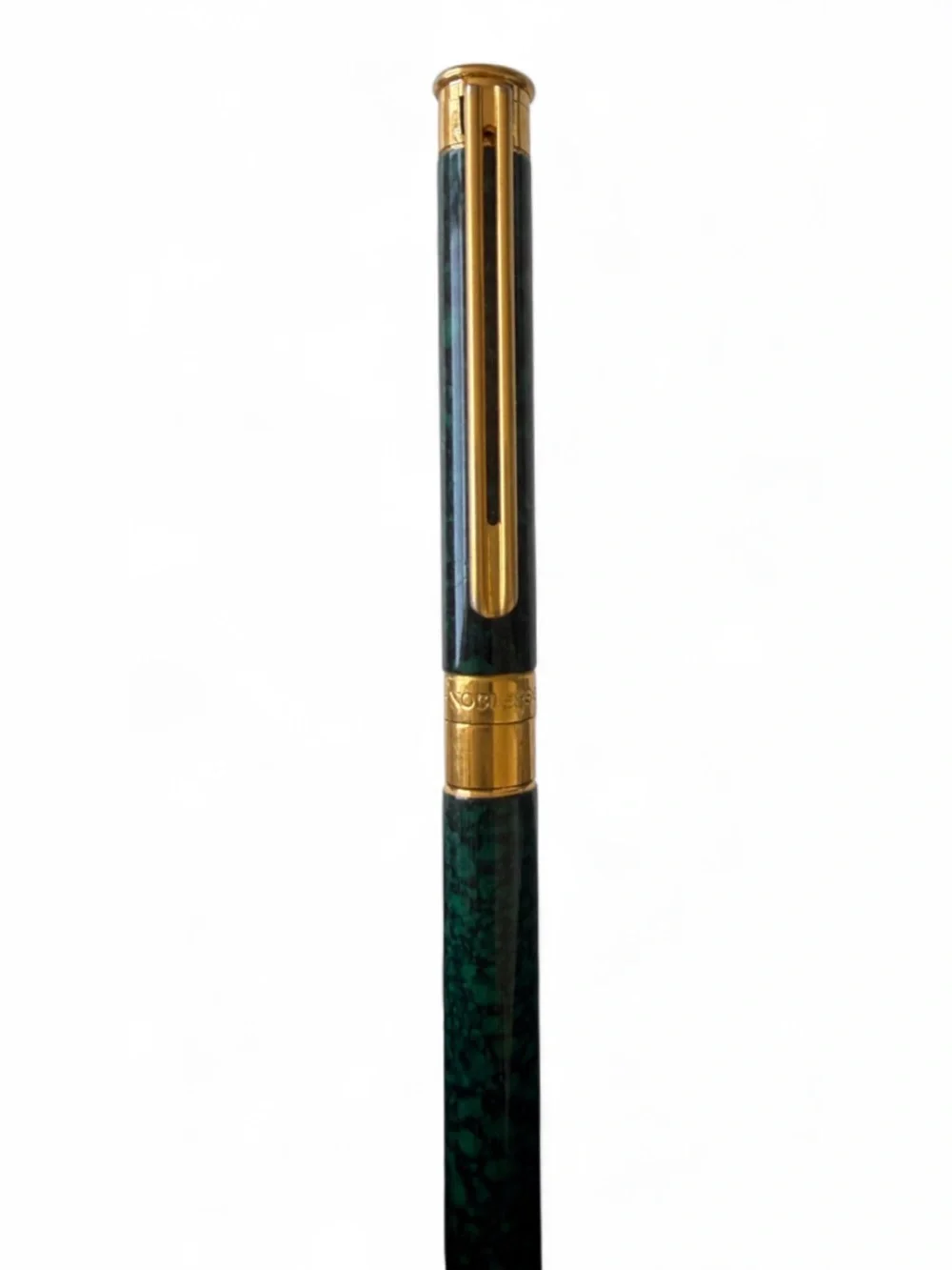 Montblanc Green Marble and Gold Ballpoint Pen